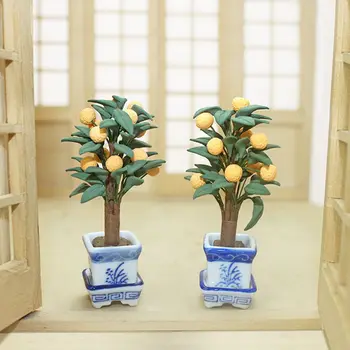 1:12 DIY Mannekeeni Maja Kääbus Võltsitud Bonsai Puu Pot Mini Orange Tree Aed Rõdu
