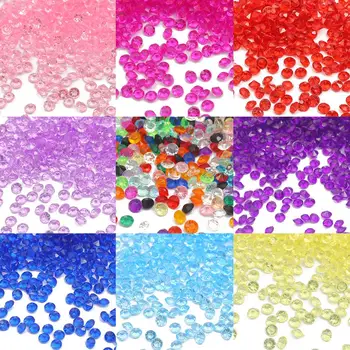 1000pcs/kott 4.2 mm Multicolors Akrüül Rhinestone Crystal Bling Konfetit Jaoks Pulmapidu Teenetemärgi Konfetit Tabel Hajumine Rant