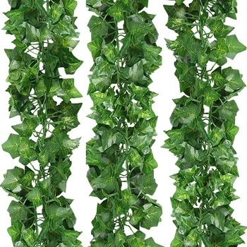 12tk Home Decor Kunstlik Ivy Leaf Vanik Taimed Viinapuu Võltsitud Lehestik Lilled Pugeja Roheline Luuderohi Pärg Pulm Aia Kaunistamiseks