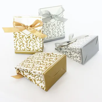 20Pcs Kuld, Hõbe Paber Candy Box kingikoti Pulm Kingitus pakendis Baby Shower Soosib Sünnipäeva Asjade Pulm Candy Box 1