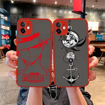 Anime Ühes Tükis Telefon Case For iphone 14 Pluss 13 12 11 Pro Mini Max XS X-XR Matt Läbipaistev Hele Punane Kaas