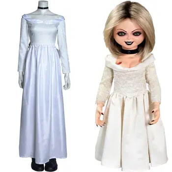 Bride of Chucky Tiffany Cosplay Kostüümid Pikk Kleit Halloween Sobivad Riided