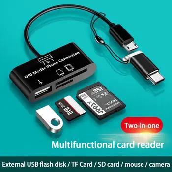 C-tüüpi SD-Mälukaardi Lugeja, USB OTG Kaabel, Micro SD/TF-Kaardi Lugeja-Adapter Andmete Ülekandmine Macbook mobiiltelefon Samsung Huawei 2