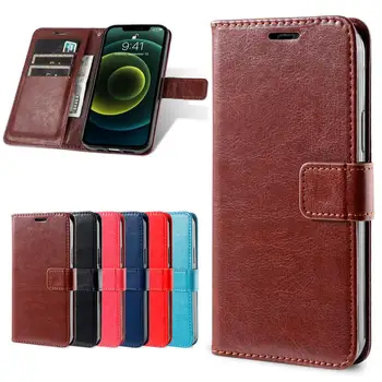 kaardi hoidiku kaas case for Samsung Galaxy J8 2018 J810 nahast Flip Case rahakoti ja telefoni kott juhul äri-luuk