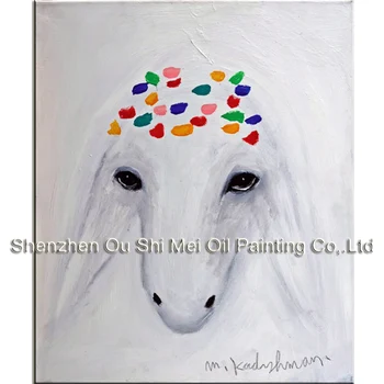 Kadishman Menashe Kunstnik Käsitöö Abstraktse Pea Sheeps õlimaal Lõuendil Moodsa Kunsti Valge Loomade Maalimine Seinale Pildid