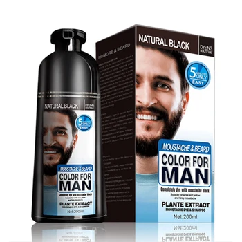 naturaalne kauakestev 200ml alalise habe värvi šampoon meestele habe suremas eemaldamise valge hall habe juuksed meestel habe värvi šampoon