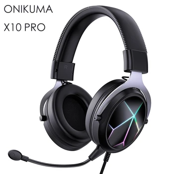 ONIKUMA X10 Pro RGB Gaming Headset PUBG stereo Kõrvaklappide Mängude Headfon Premium Stereo Gaming Kõrvaklapid koos Eemaldatav 1