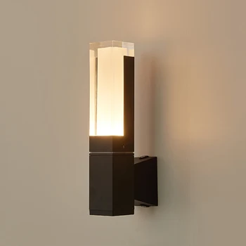 Sise-ja välistingimustes kaks eesmärki-Nordic led veekindel hall must seina lamp vannituba minimalistlik loominguline villa rõdu