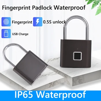Smart Biomeetriliste Sõrmejälgede Võtmeta Ukse Lukk Portable Anti-varguse USB Laetav Turvalisuse Tabalukk 0,5 s Avada Pagasi Puhul