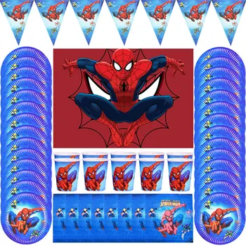 Superkangelane Ämblikmees Sünnipäeva Baby Shower Kaunistamiseks Kasutatav Banner Õled kott Cup Plaat Laudlina Asjade Lapsed