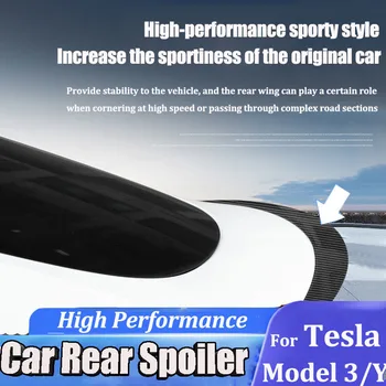 Tagumine Spoiler Pagasiruumi Jaoks Tesla Model 3 Y 2017 - 2022 2020 2019 Pakiruumi Spoiler Lip süsinikkiust ABS Tiiva Spoiler Auto Model3 Hilisem