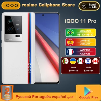Uus iQOO 11 PRO Mobiiltelefoni Snapdragon 8Gen2 144HZ 2K E6 AMOLED 200W Super Charge 50MP VCS IMX866 Kaamera, NFC-Nutitelefoni